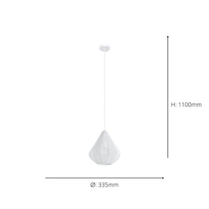 Eglo EU Dolwen White Steel Contemporary Single Pendant