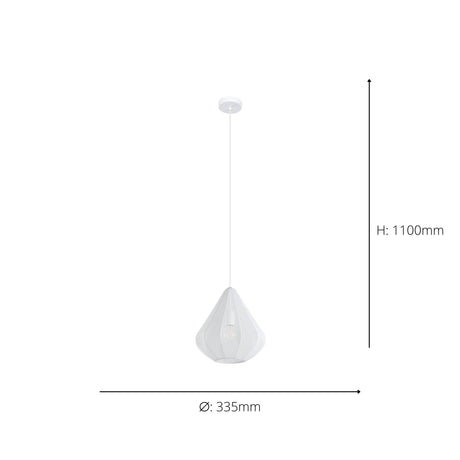 Eglo EU Dolwen White Steel Contemporary Single Pendant