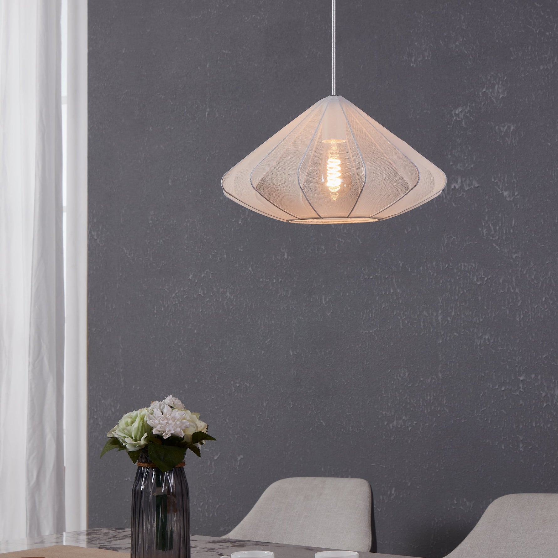 Eglo EU Competa 1 LED Wall or Ceiling Light – Warm White, White & Satin Nickel, 1900 lm product image - Endon Lighting from First Light Direct with great prices and fast UK delivery