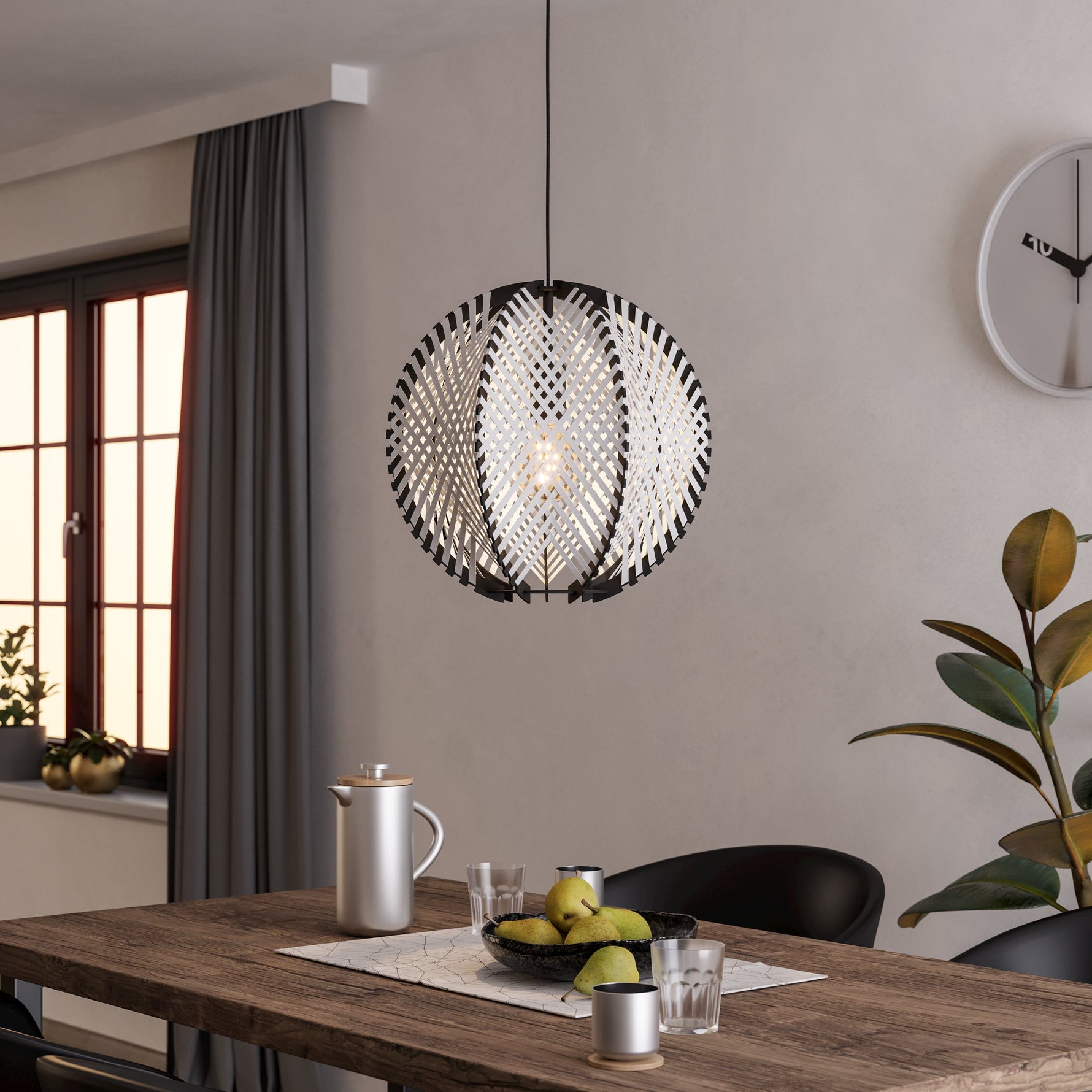 Eglo EU BORGILLIO Table Lamp – Black Steel Desk Light, E27, Inline Switch, Office Lighting
