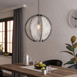 Eglo EU Waverton Black Steel & Fabric Contemporary Single Pendant