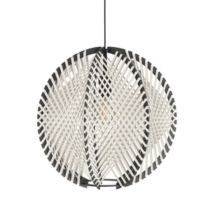 Eglo EU Waverton Black Steel & Fabric Contemporary Single Pendant
