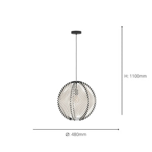 Eglo EU Waverton Black Steel & Fabric Contemporary Single Pendant