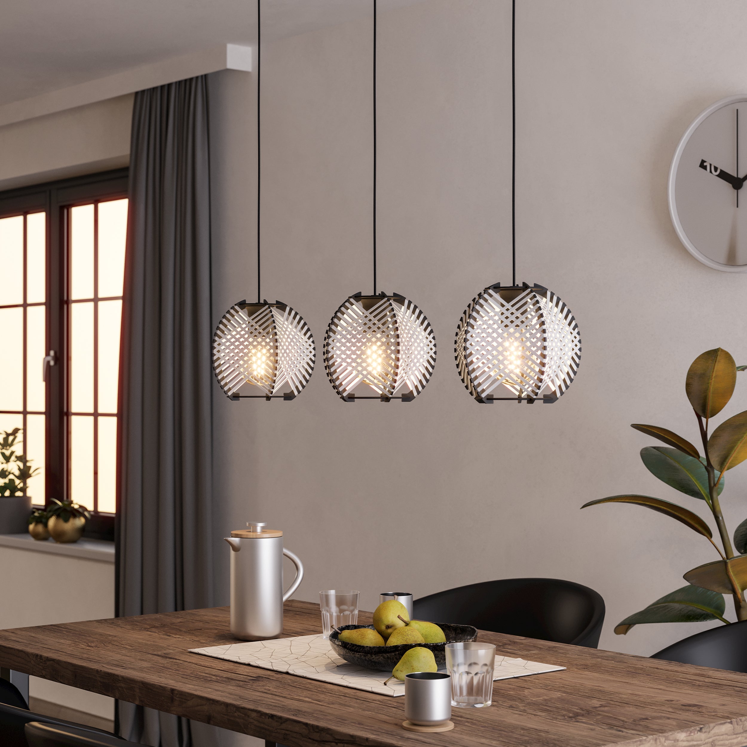 Eglo EU Rondo 3 Art Deco Steel/Plastic White Single Pendant