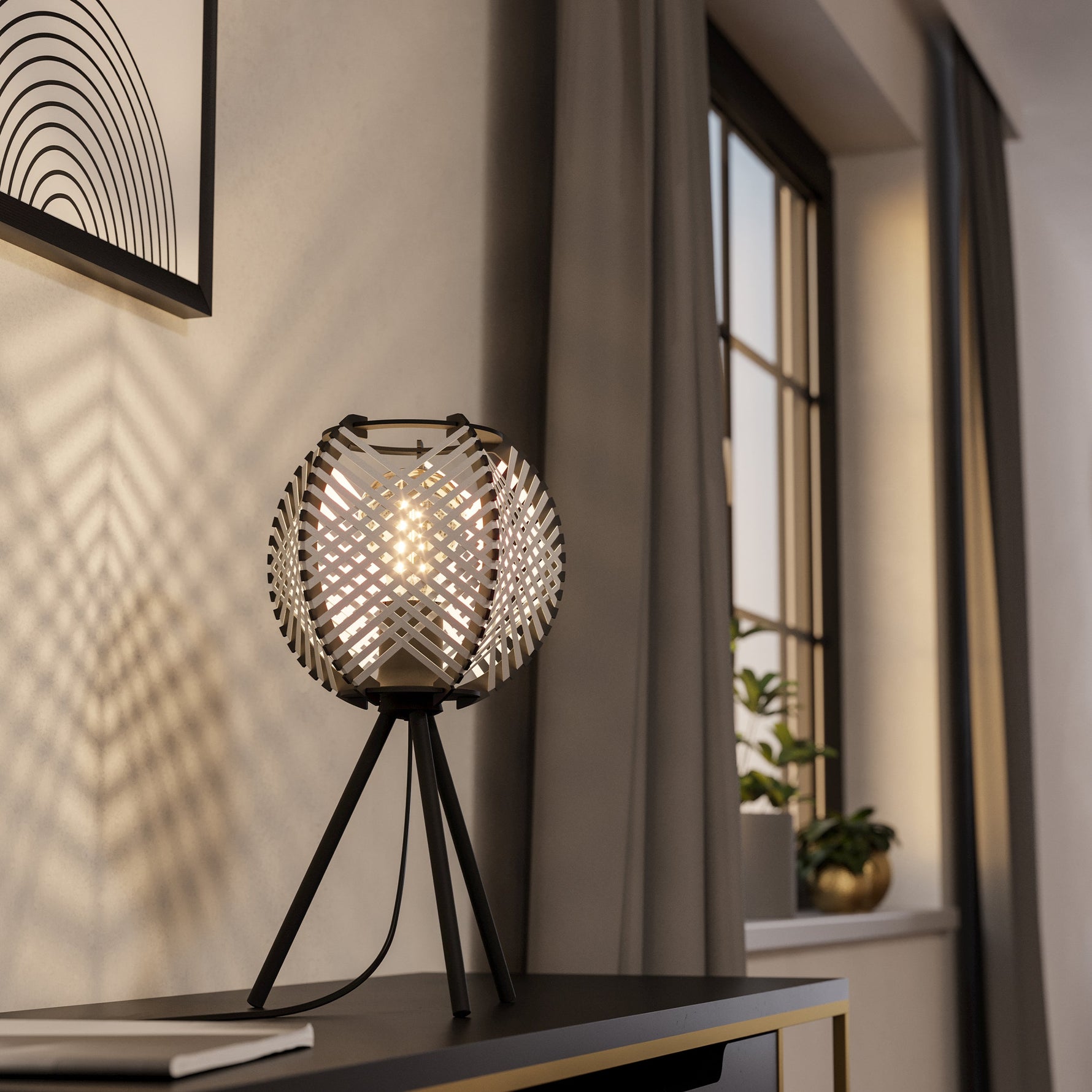 Eglo EU ROUNDHAM Pendant Light – Black & Brushed Brass Steel, E27, Vintage Indoor Lighting product image - Endon Lighting from First Light Direct with great prices and fast UK delivery