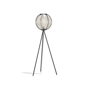 Eglo EU WAVERTON Floor Lamp – Vintage Black Fabric & Wood Shade, E27, Foot Switch, Indoor Lighting