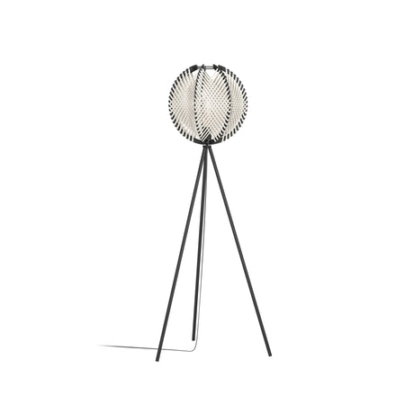 Eglo EU WAVERTON Floor Lamp – Vintage Black Fabric & Wood Shade, E27, Foot Switch, Indoor Lighting