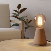 Eglo EU ASBY Table Lamp – Wooden Base, E27, Natural Rustic Design, Indoor Lighting