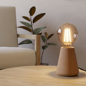 Eglo EU ASBY Table Lamp – Wooden Base, E27, Natural Rustic Design, Indoor Lighting