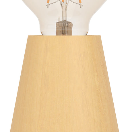 Eglo EU ASBY Table Lamp – Wooden Base, E27, Natural Rustic Design, Indoor Lighting