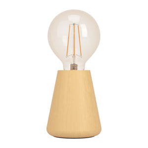 Eglo EU ASBY Table Lamp – Wooden Base, E27, Natural Rustic Design, Indoor Lighting