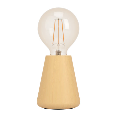 Eglo EU ASBY Table Lamp – Wooden Base, E27, Natural Rustic Design, Indoor Lighting