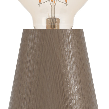 Eglo EU ASBY Table Lamp – Dark Brown Wood, E27, Rustic Natural Design, Indoor Lighting