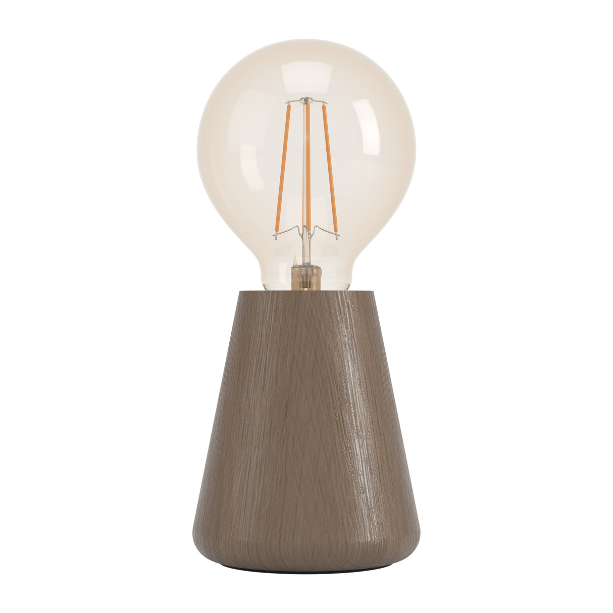 Eglo EU ASBY Table Lamp – Dark Brown Wood, E27, Rustic Natural Design, Indoor Lighting