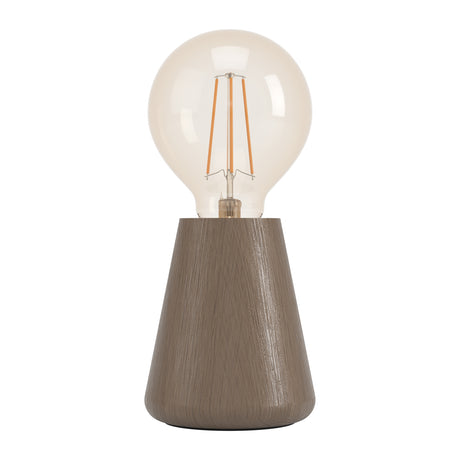 Eglo EU ASBY Table Lamp – Dark Brown Wood, E27, Rustic Natural Design, Indoor Lighting