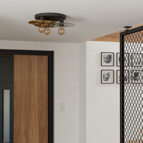 Eglo EU Lintmill Ceiling Light – Vintage Black & Brushed Brass Design