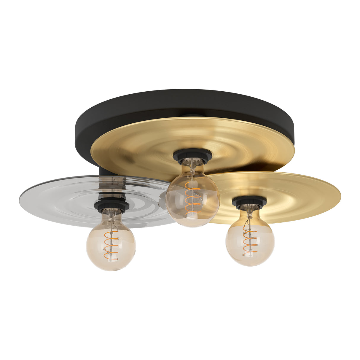 Eglo EU Lintmill Ceiling Light – Vintage Black & Brushed Brass Design