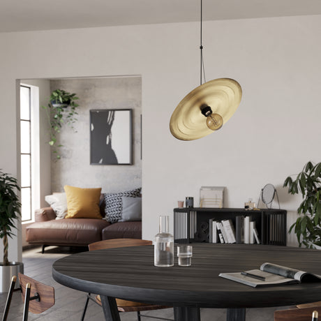 Eglo EU LINTMILL Pendant Ceiling Light – Vintage Black & Brushed Brass Design, E27, Height Adjustable