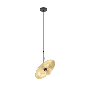 Eglo EU LINTMILL Pendant Ceiling Light – Vintage Black & Brushed Brass Design, E27, Height Adjustable