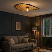 Eglo EU Marywell Ceiling Light – Vintage Black Steel & Wood Design, E27 Fitting