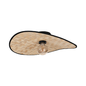 Eglo EU Marywell Ceiling Light – Vintage Black Steel & Wood Design, E27 Fitting