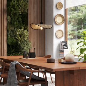 Eglo EU Marywell Single Pendant – Vintage Black Steel & Wood Design, E27 Fitting
