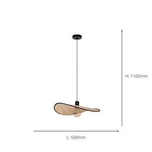 Eglo EU Marywell Single Pendant – Vintage Black Steel & Wood Design, E27 Fitting