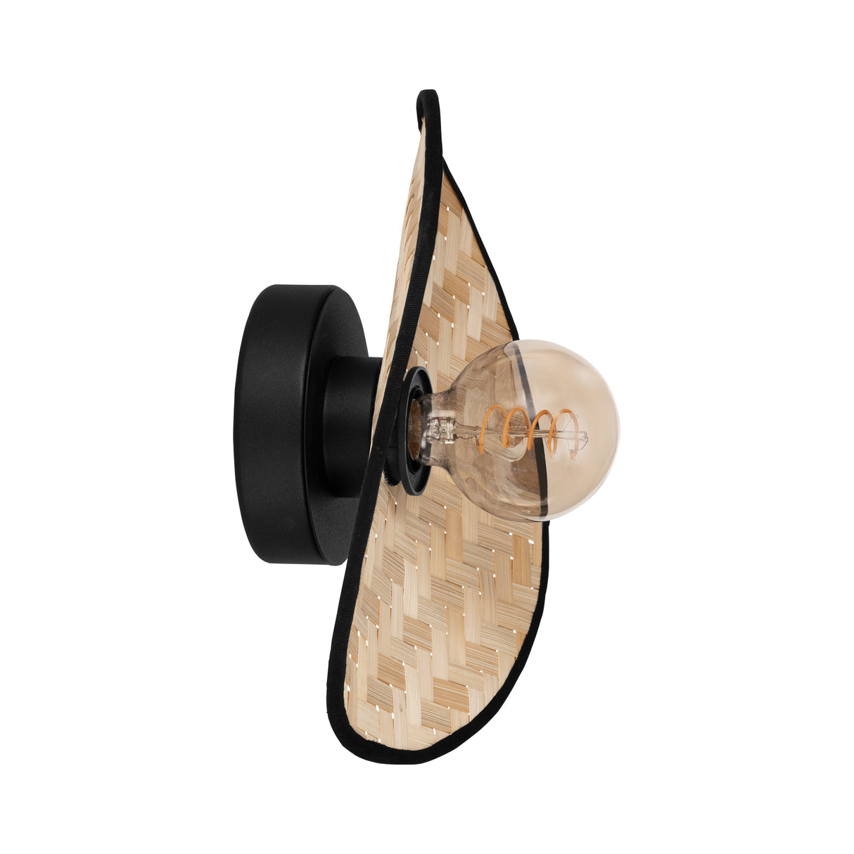Eglo EU Marywell Wall Light – Vintage Black Steel & Wood Design, E27 Fitting