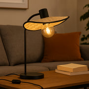 Eglo EU Marywell Table Lamp – Vintage Black Steel & Wood Design, E27 Fitting