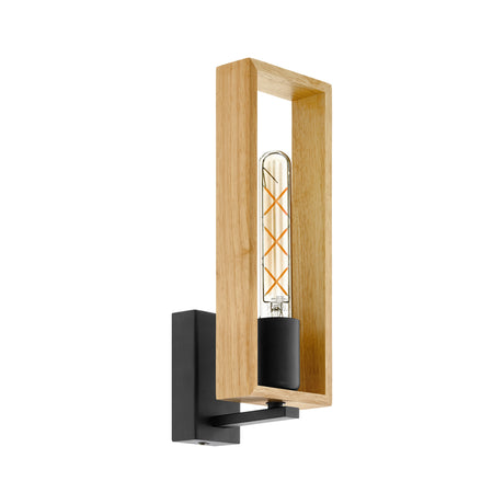 Eglo EU Littleton E27 Black Wood Wall Light