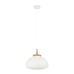 Eglo EU SUMMERHILL Pendant Ceiling Light – Vintage White & Wood Design, Paper Shade, E27