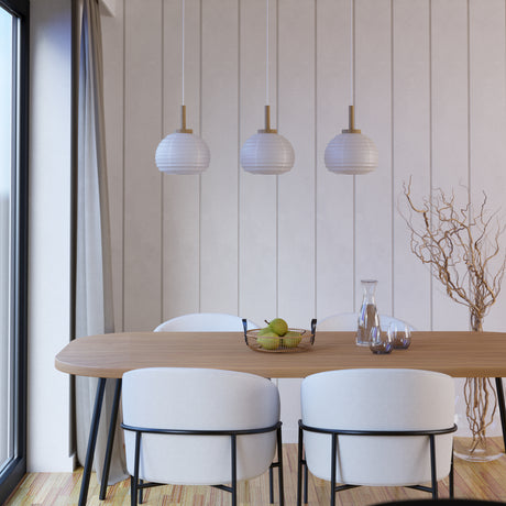 Eglo EU Summerhill Wood & Paper Vintage 3-Light Pendant