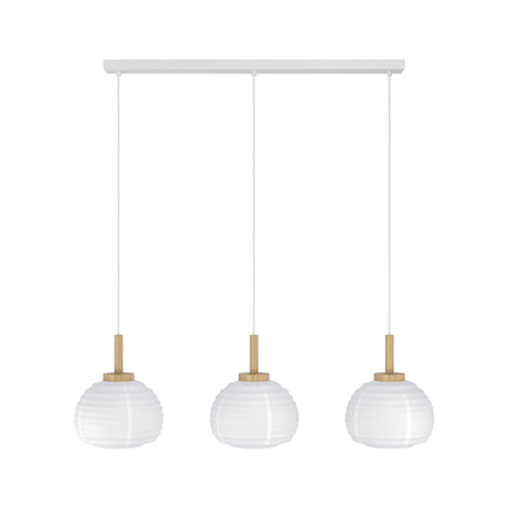 Eglo EU Summerhill Wood & Paper Vintage 3-Light Pendant