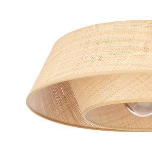Eglo EU Marford  Black Steel, Natural Woven Shade Ceiling Light