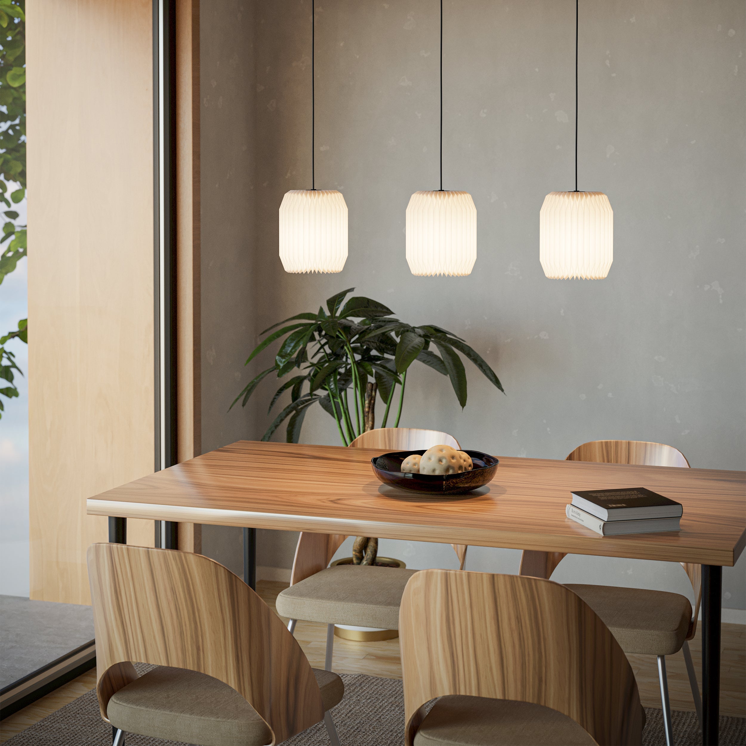 Eglo EU Hornwood-Z Retro Wood And Black Steel 4-Light Pendant
