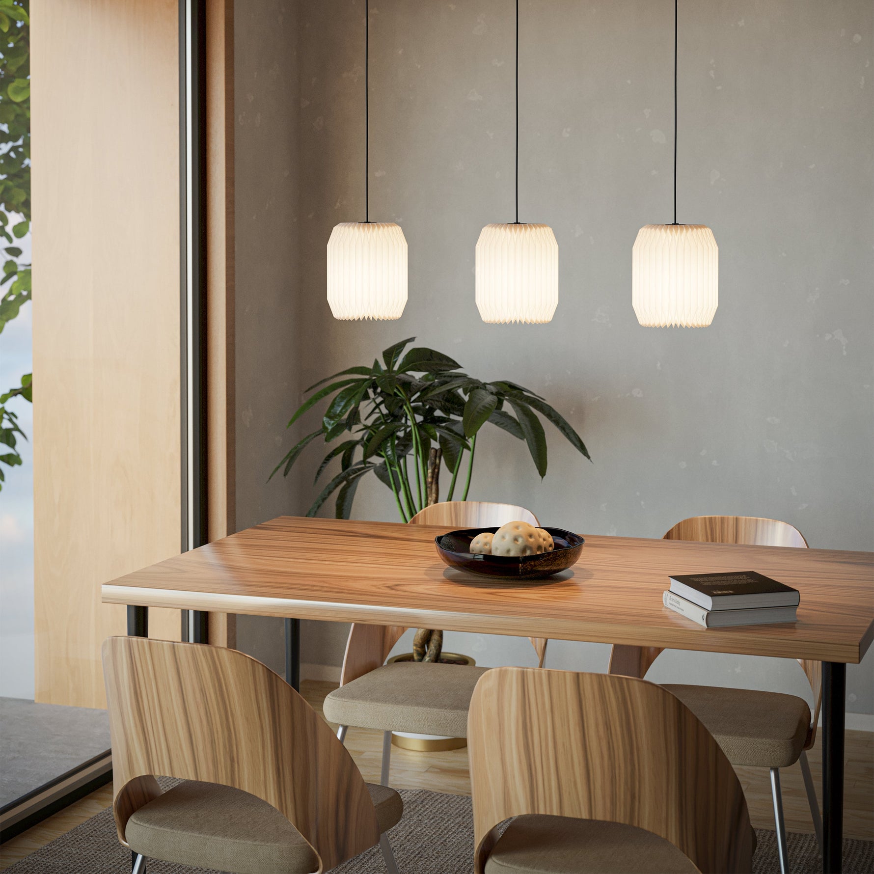 Eglo EU Hornwood-Z Retro Wood And Black Steel 4-Light Pendant