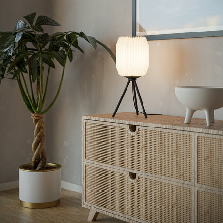Eglo EU Belgrave Black Steel & White Paper Contemporary Table Lamp
