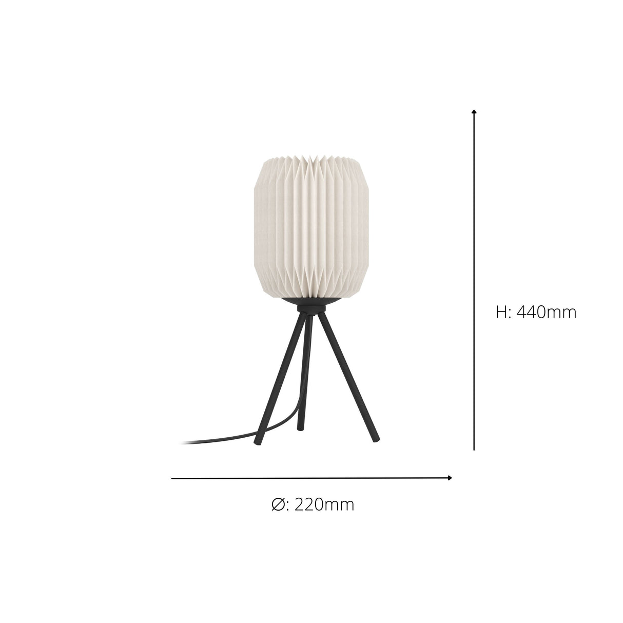 Eglo EU Belgrave Black Steel & White Paper Contemporary Table Lamp