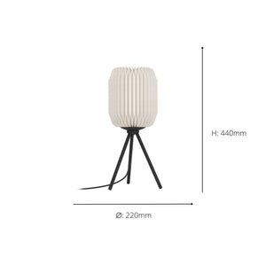 Eglo EU Belgrave Black Steel & White Paper Contemporary Table Lamp