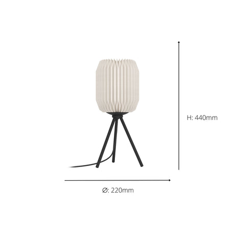 Eglo EU Belgrave Black Steel & White Paper Contemporary Table Lamp