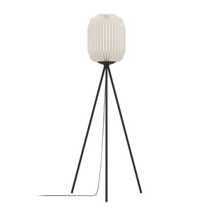 Eglo EU Belgrave Black Steel & White Paper Contemporary Floor Lamp