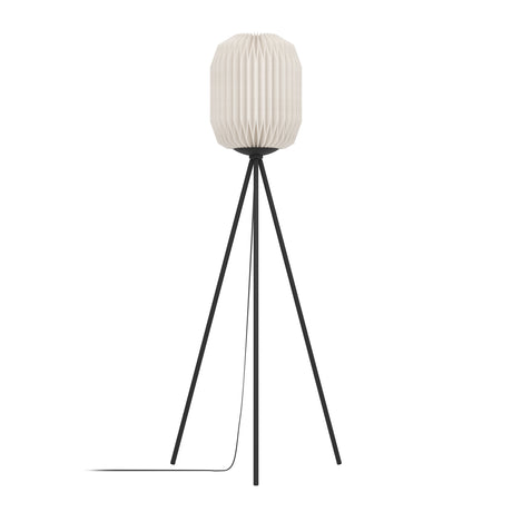 Eglo EU Belgrave Black Steel & White Paper Contemporary Floor Lamp