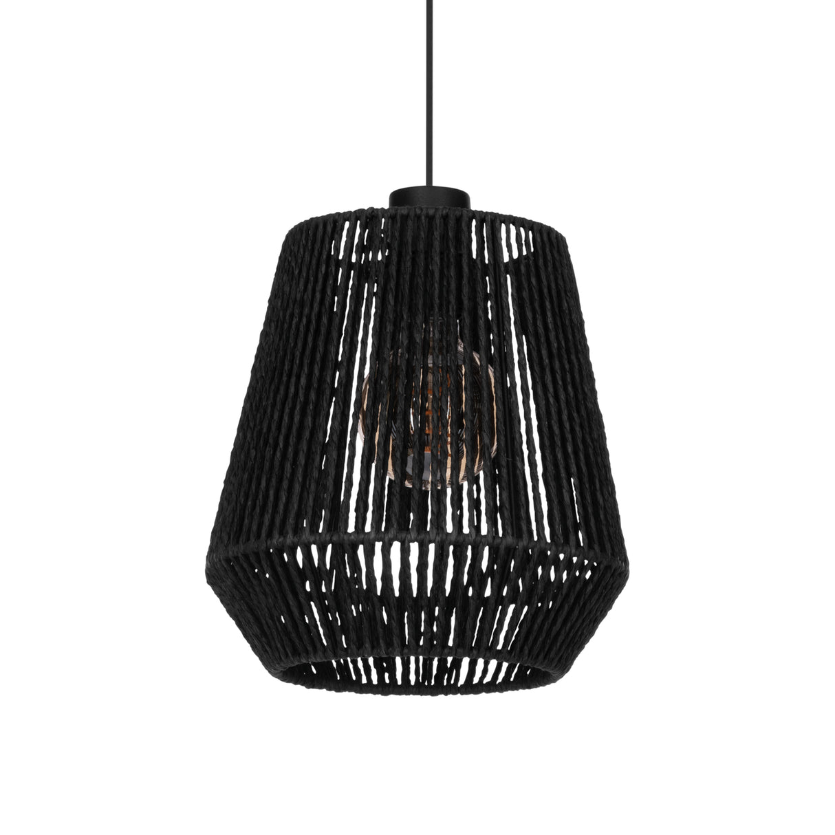 Eglo EU Persley Black Steel & Paper Vintage Single Pendant