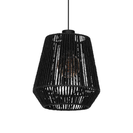 Eglo EU Persley Black Steel & Paper Vintage Single Pendant