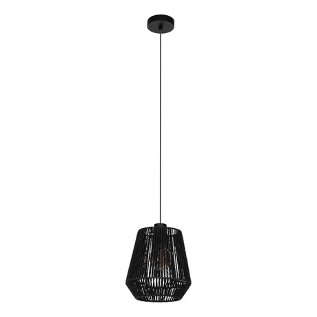 Eglo EU Persley Black Steel & Paper Vintage Single Pendant