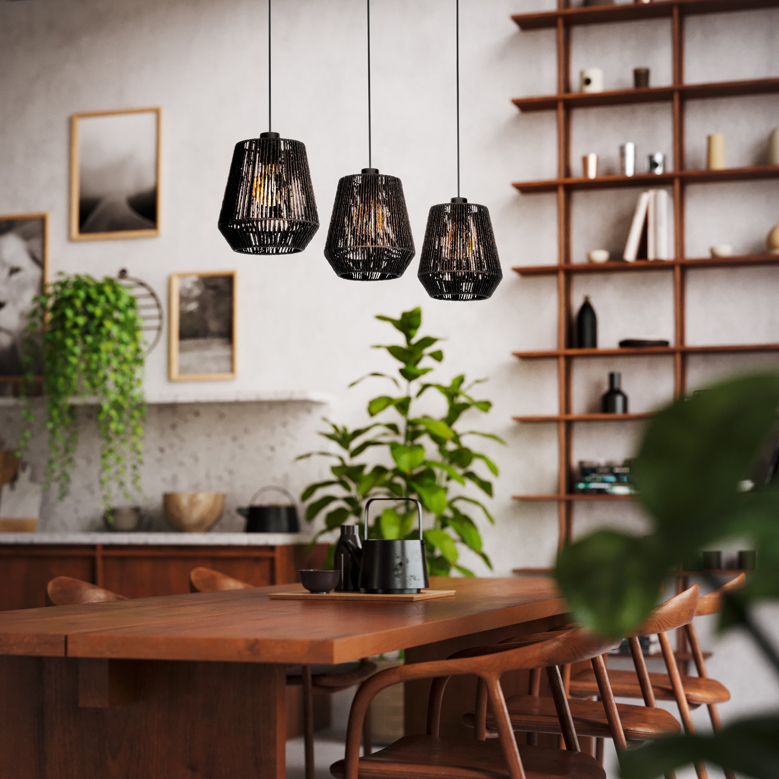 Eglo EU Chiusello-Z White Steel Plastic & Glass LED 3-Light Pendant
