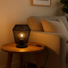 Eglo EU Persley Black Steel & Paper Vintage Table Lamp