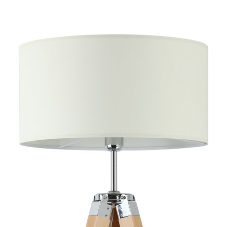 Eglo EU Lantada Wood & Steel Natural Tripod Floor Lamp