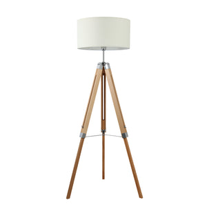 Eglo EU Lantada Wood & Steel Natural Tripod Floor Lamp