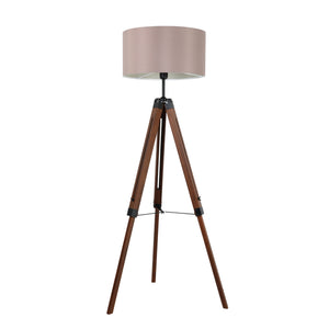 Eglo EU Lantada Wood & Steel Taupe Tripod Floor Lamp